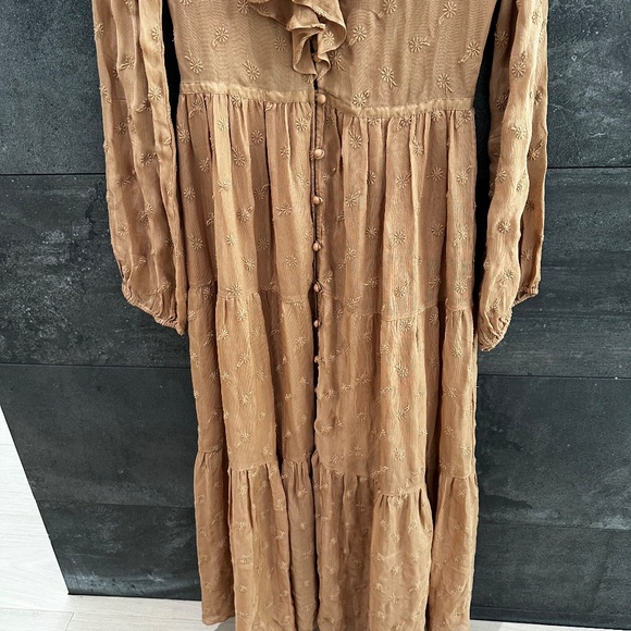 Doen Faye Maxi Dress Adobe Floral Embroidered Size XS - Picture 9 of 16